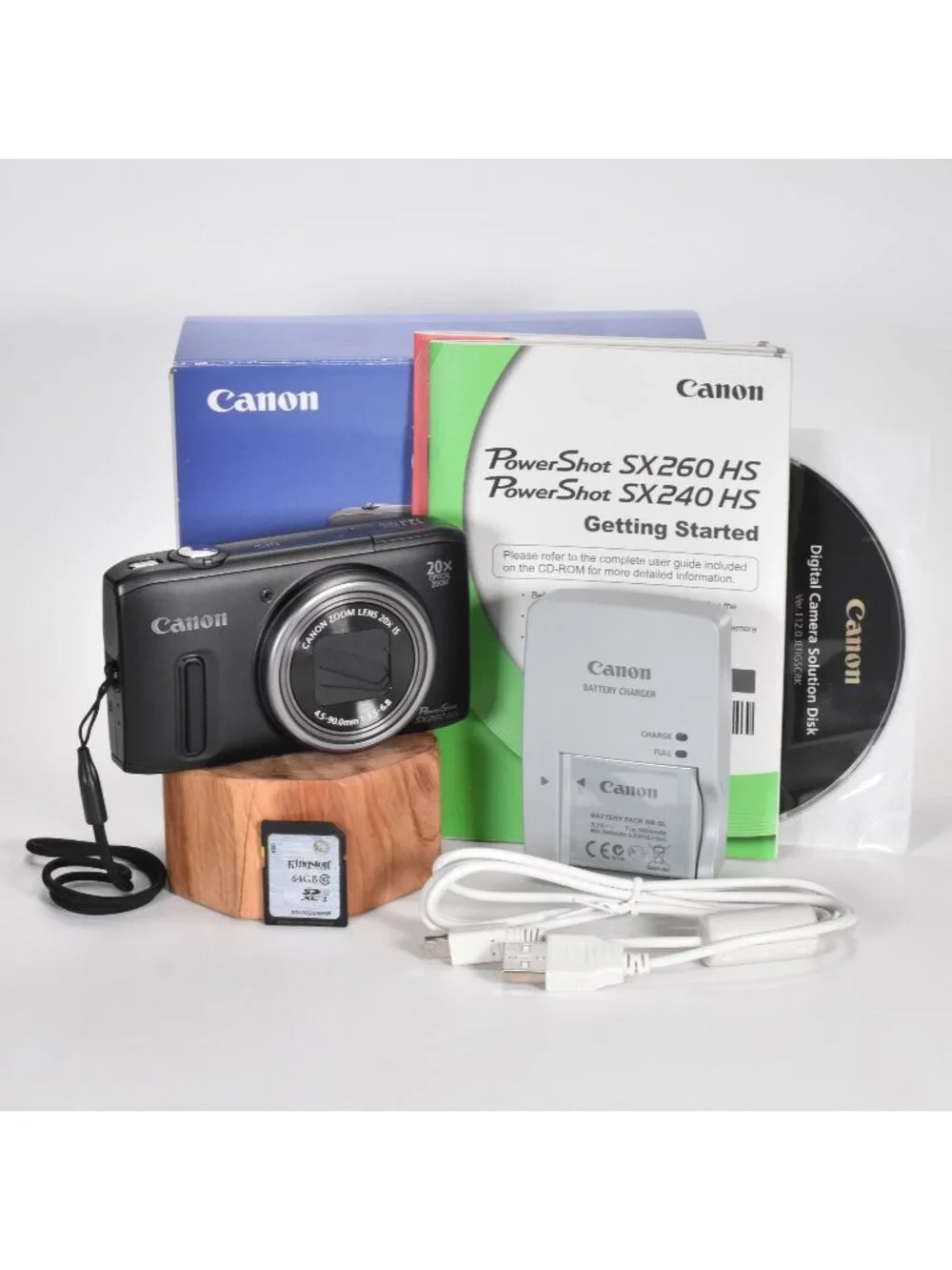 Canon PowerShot SX260 HS Digital Camera 12.1MP 20x Optical Zoom GPS 64GB SD NIB